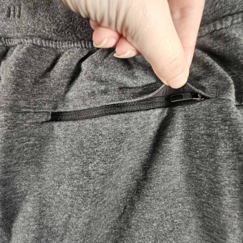 Lululemon Gray City Sweat Shorts Mens M Drawstring Pull On Zip Pockets Logo Gym - Picture 7 of 12
